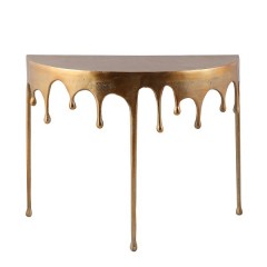 WALL CONSOLE DROP HALF ROUND ANTIQUE GOLD 
